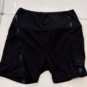 Women's Black Bike Shorts with Pockets